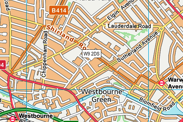 W9 2DS map - OS VectorMap District (Ordnance Survey)