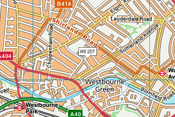 W9 2DT map - OS VectorMap District (Ordnance Survey)