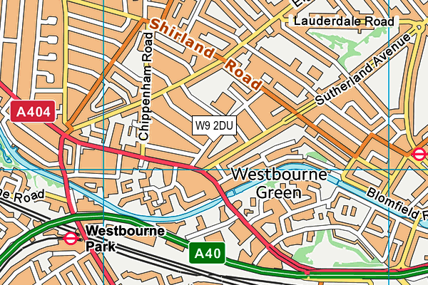 W9 2DU map - OS VectorMap District (Ordnance Survey)