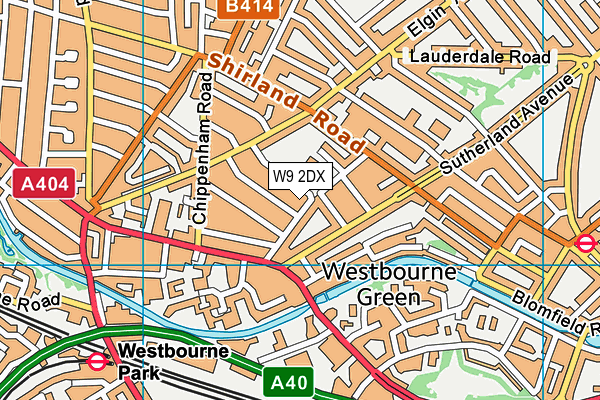 W9 2DX map - OS VectorMap District (Ordnance Survey)