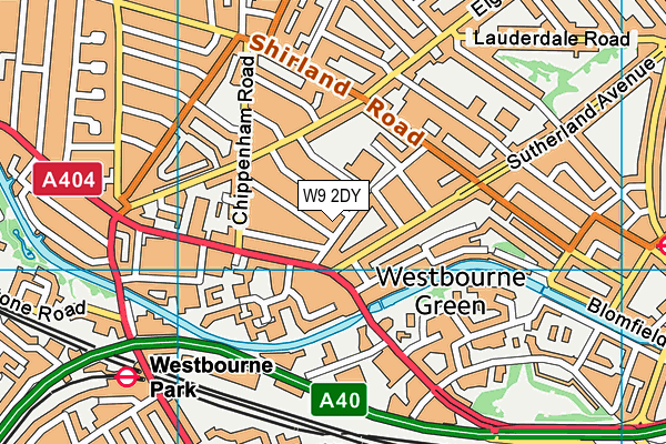 W9 2DY map - OS VectorMap District (Ordnance Survey)