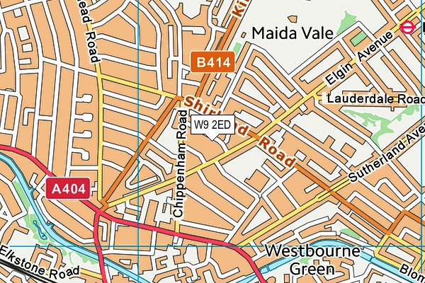 W9 2ED map - OS VectorMap District (Ordnance Survey)