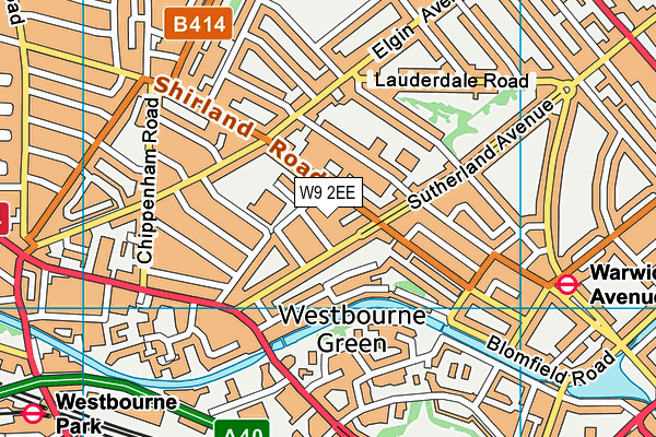 W9 2EE map - OS VectorMap District (Ordnance Survey)