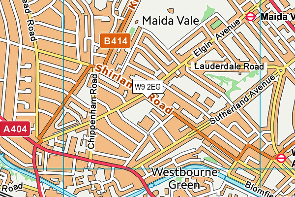 W9 2EG map - OS VectorMap District (Ordnance Survey)