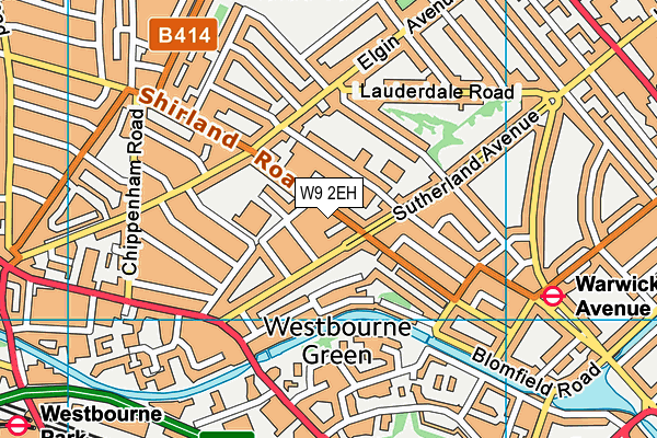 W9 2EH map - OS VectorMap District (Ordnance Survey)