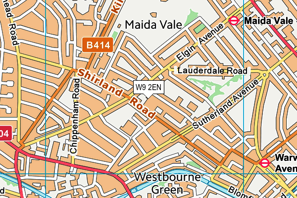 W9 2EN map - OS VectorMap District (Ordnance Survey)