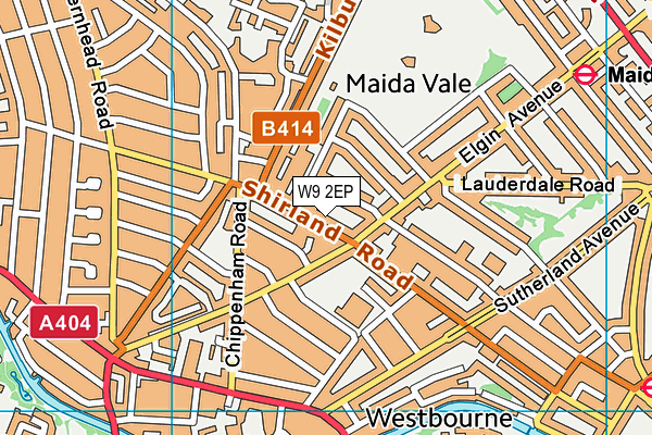 W9 2EP map - OS VectorMap District (Ordnance Survey)