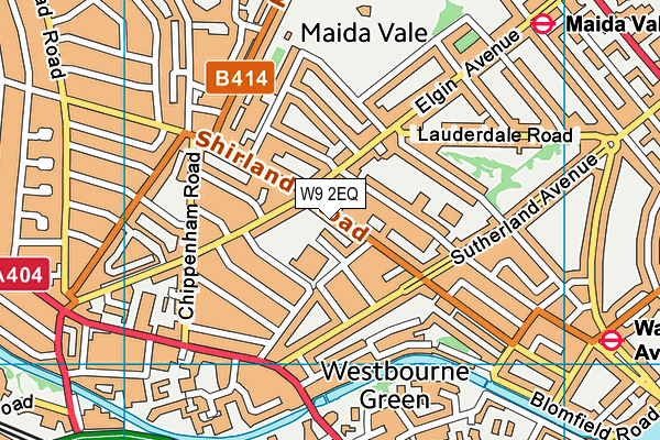 W9 2EQ map - OS VectorMap District (Ordnance Survey)