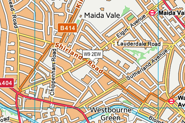 W9 2EW map - OS VectorMap District (Ordnance Survey)