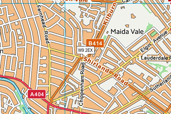 W9 2EX map - OS VectorMap District (Ordnance Survey)