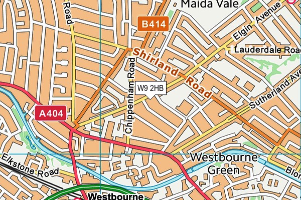 W9 2HB map - OS VectorMap District (Ordnance Survey)