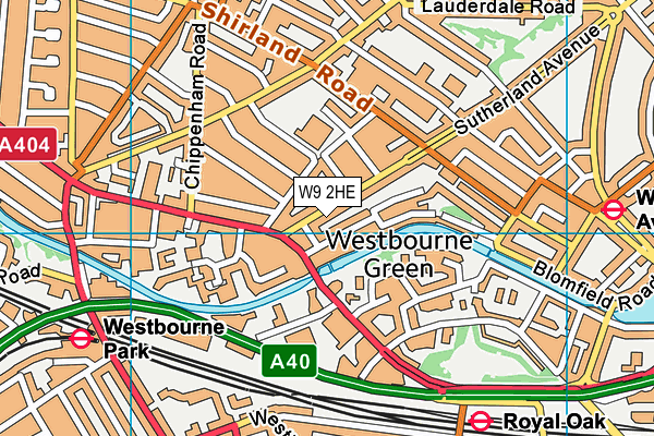 W9 2HE map - OS VectorMap District (Ordnance Survey)