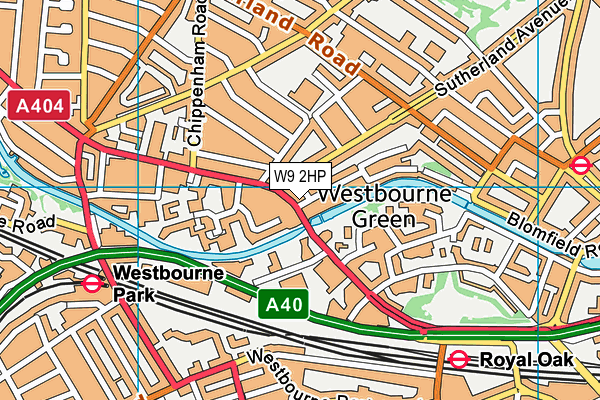 W9 2HP map - OS VectorMap District (Ordnance Survey)