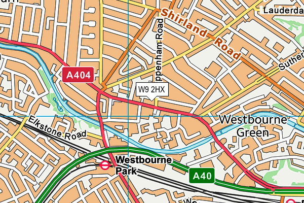 W9 2HX map - OS VectorMap District (Ordnance Survey)