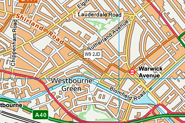 W9 2JD map - OS VectorMap District (Ordnance Survey)