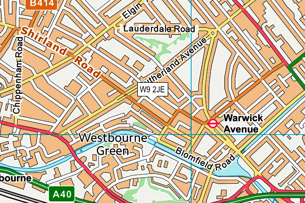 W9 2JE map - OS VectorMap District (Ordnance Survey)