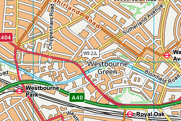 W9 2JL map - OS VectorMap District (Ordnance Survey)