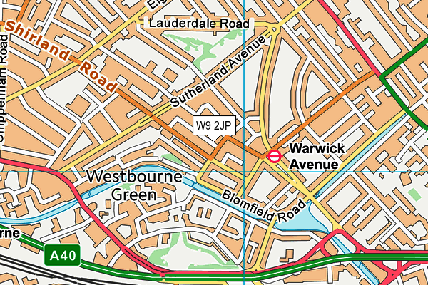 W9 2JP map - OS VectorMap District (Ordnance Survey)