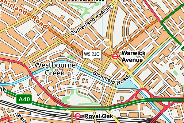 W9 2JQ map - OS VectorMap District (Ordnance Survey)