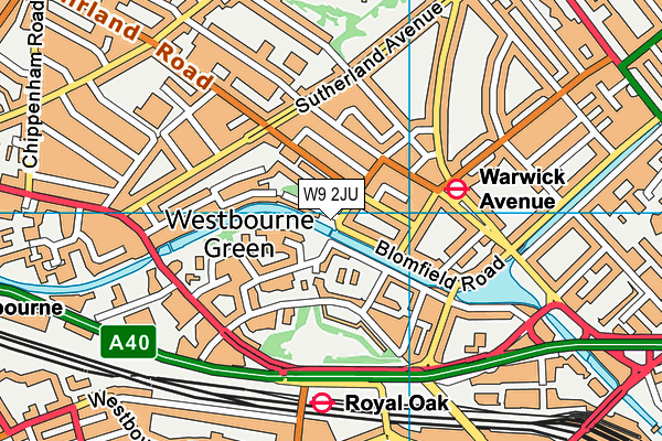 W9 2JU map - OS VectorMap District (Ordnance Survey)