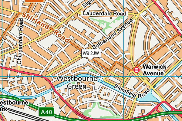 W9 2JW map - OS VectorMap District (Ordnance Survey)