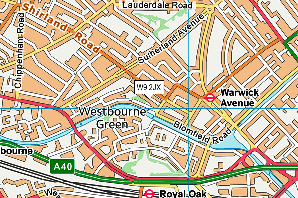 W9 2JX map - OS VectorMap District (Ordnance Survey)