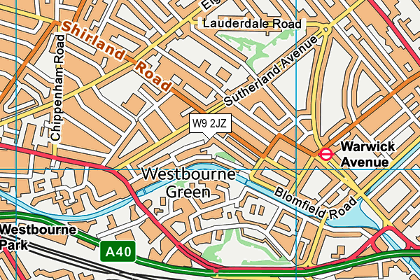 W9 2JZ map - OS VectorMap District (Ordnance Survey)