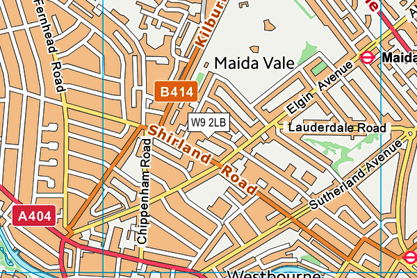 W9 2LB map - OS VectorMap District (Ordnance Survey)