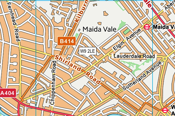 W9 2LE map - OS VectorMap District (Ordnance Survey)