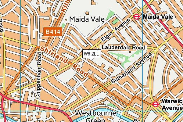W9 2LL map - OS VectorMap District (Ordnance Survey)