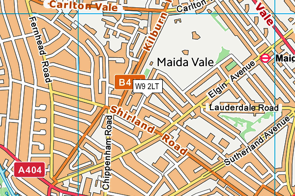 W9 2LT map - OS VectorMap District (Ordnance Survey)