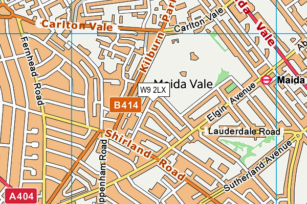W9 2LX map - OS VectorMap District (Ordnance Survey)