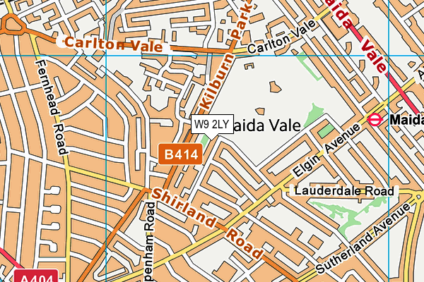 W9 2LY map - OS VectorMap District (Ordnance Survey)