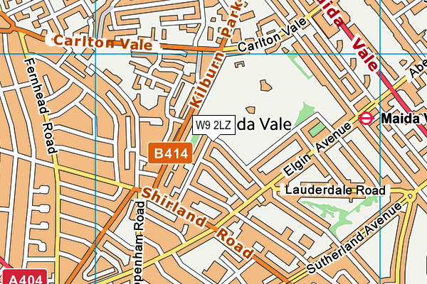 W9 2LZ map - OS VectorMap District (Ordnance Survey)