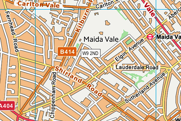 W9 2ND map - OS VectorMap District (Ordnance Survey)