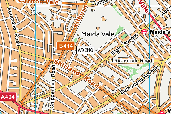 W9 2NG map - OS VectorMap District (Ordnance Survey)