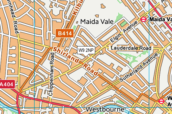 W9 2NP map - OS VectorMap District (Ordnance Survey)