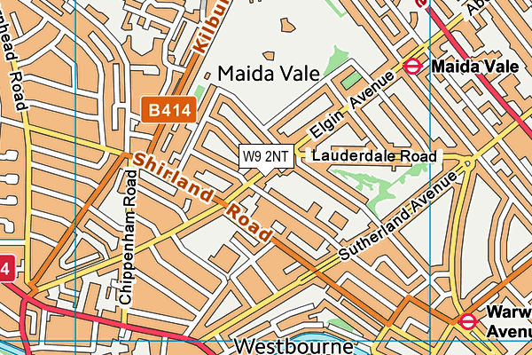 W9 2NT map - OS VectorMap District (Ordnance Survey)