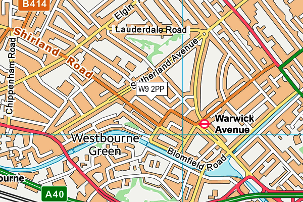 W9 2PP map - OS VectorMap District (Ordnance Survey)