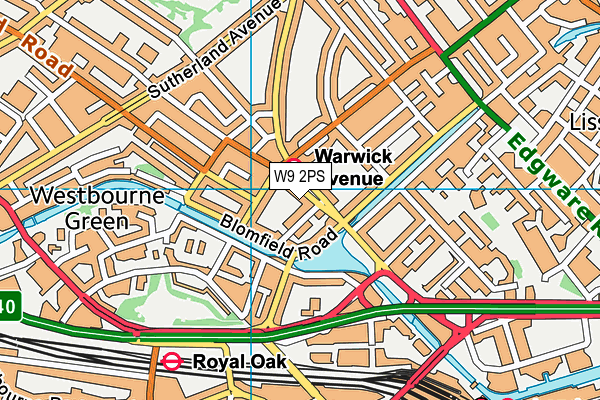 W9 2PS map - OS VectorMap District (Ordnance Survey)