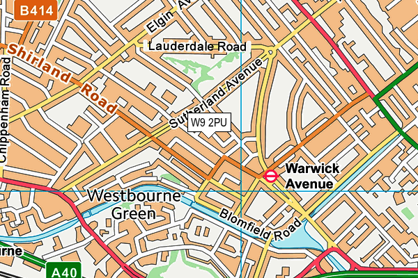 W9 2PU map - OS VectorMap District (Ordnance Survey)