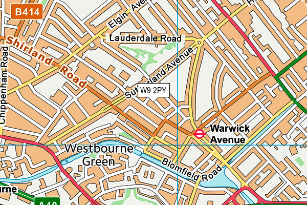 W9 2PY map - OS VectorMap District (Ordnance Survey)