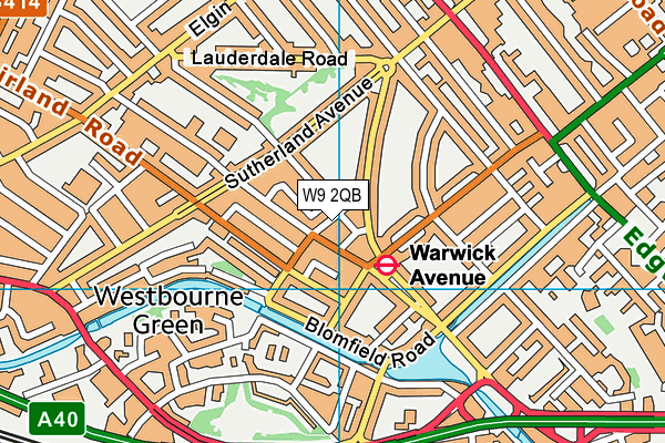 W9 2QB map - OS VectorMap District (Ordnance Survey)