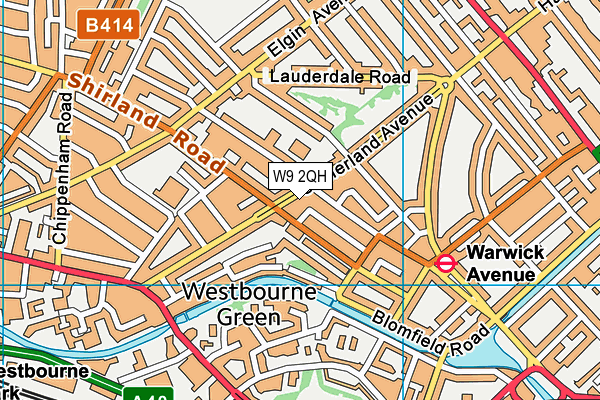 W9 2QH map - OS VectorMap District (Ordnance Survey)