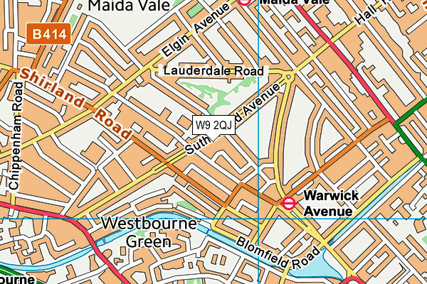 W9 2QJ map - OS VectorMap District (Ordnance Survey)