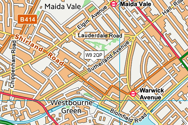 W9 2QP map - OS VectorMap District (Ordnance Survey)