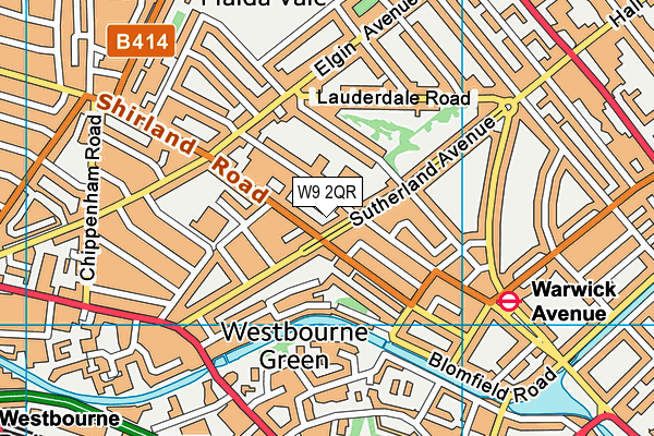 W9 2QR map - OS VectorMap District (Ordnance Survey)