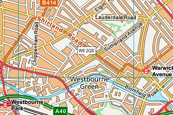 W9 2QS map - OS VectorMap District (Ordnance Survey)