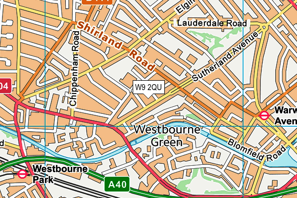 W9 2QU map - OS VectorMap District (Ordnance Survey)