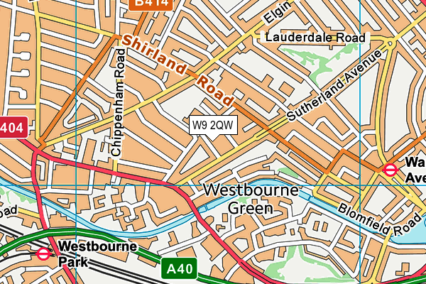 W9 2QW map - OS VectorMap District (Ordnance Survey)